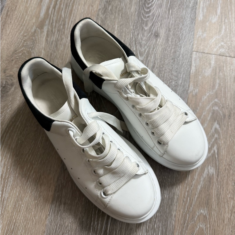 McQueen Women's Oversized Suede Heel Detail Sneakers